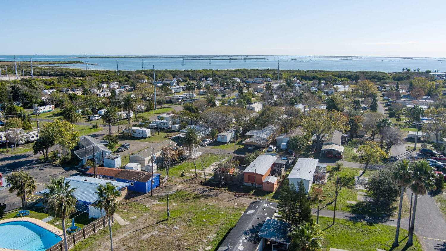 Aerial view of Marina Village MHC & RV Park