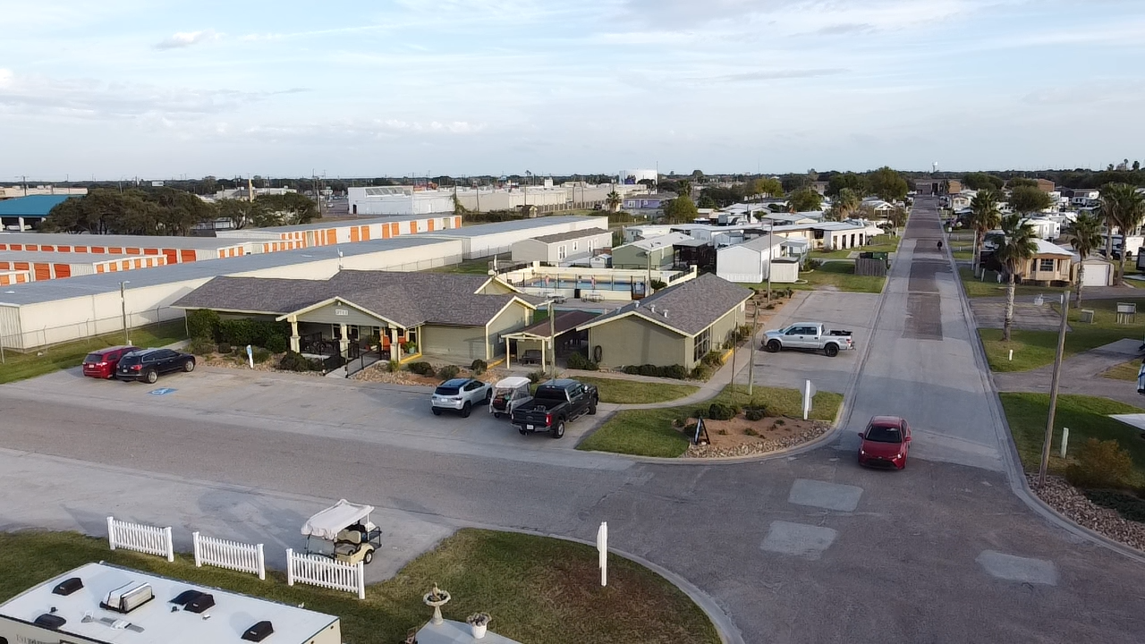 Aerial view of Portobelo Village MHC & RV Park office