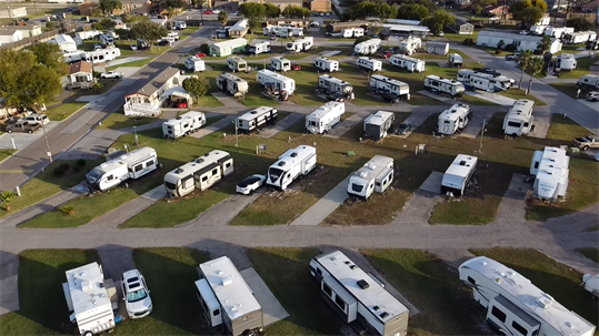 Portobelo Village RV Park aerial view of RVs